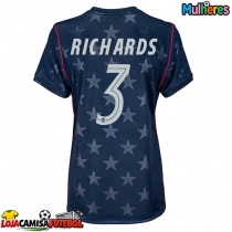 Camisa de Futebol Estados Unidos Chris Richards #3 Equipamento Secundário Mulheres Mundo 2026 Manga Curta